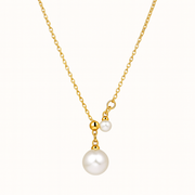 Double pearl drop necklace